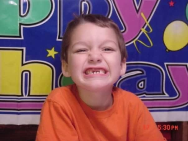 Ethan Bible as a kid at his birthday party